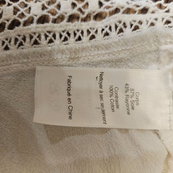 Revolve ASTR Silk Tank Lace Trim Romantic Blouse Top Size Medium - Picture 9 of 16